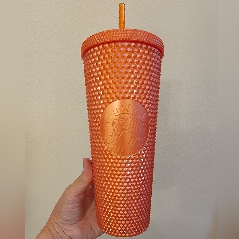 Starbucks 2022 Pearlized Orange Studded Venti Tumbler Cup